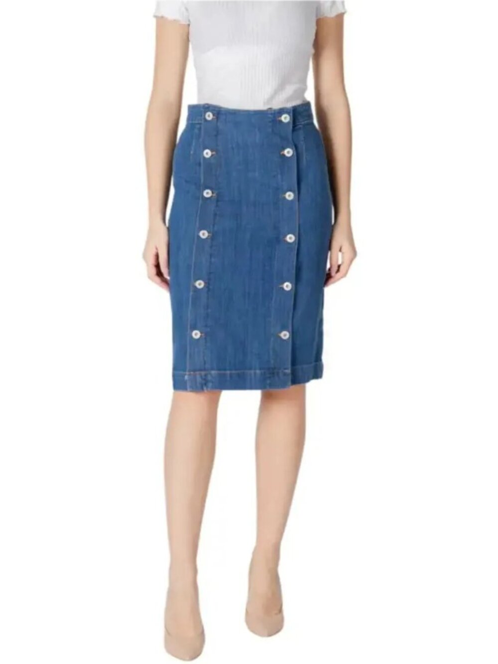 LIKE NEW! Anthropologie ICHI “Ihbonnies SK” Denim Skirt Size 6 (EUR 38)